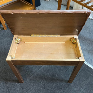 Brown Leather Top Piano Stool