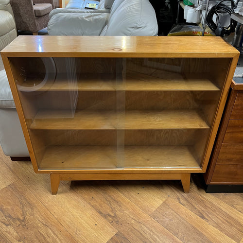 Vintage Glass Sliding Door Bookcase