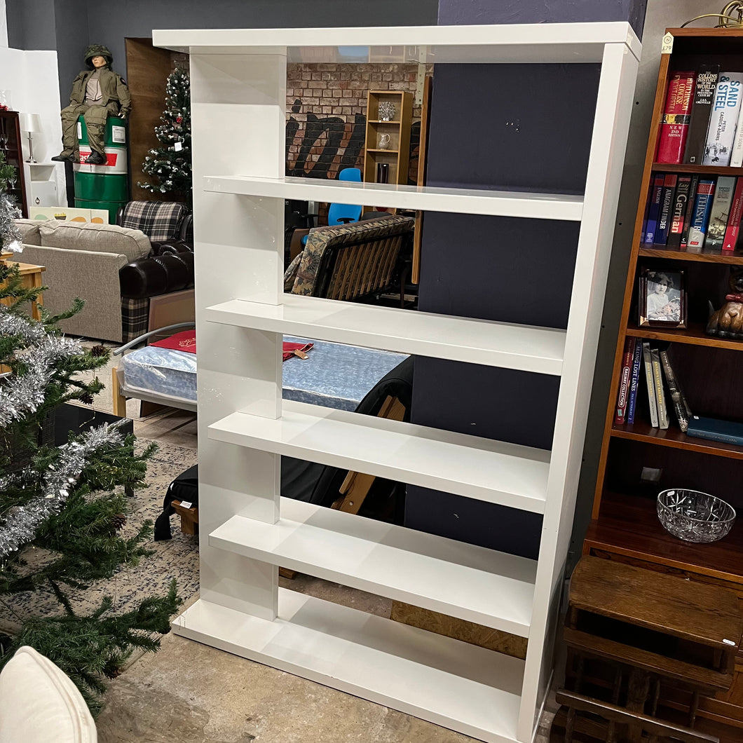 White Gloss Abstract Shelving Unit