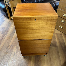 Load image into Gallery viewer, Wooden Vintage 2 Drawer Filing Cabinet