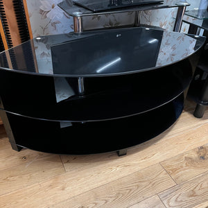 Black Glass Curved TV Unit