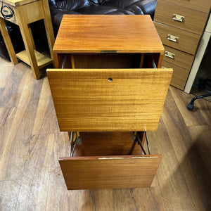 Wooden Vintage 2 Drawer Filing Cabinet