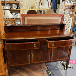 Vintage Antique Large Sideboard with Brass Gallery Rail/Bar