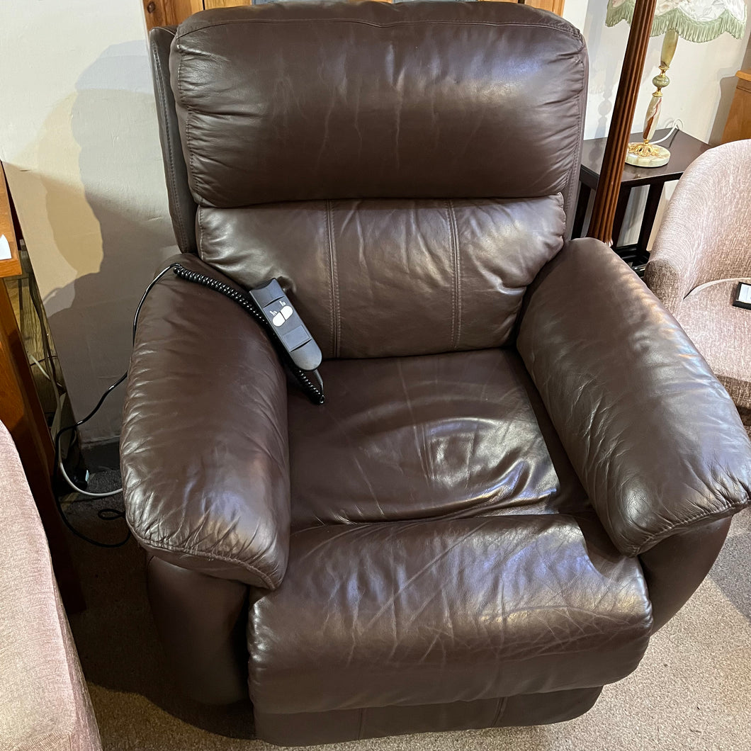 Brown Leather Rise &Recline Chair