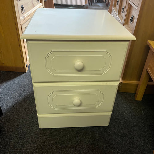 White 2 Drawer Bedside