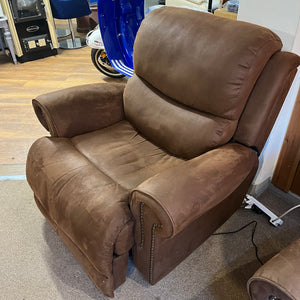 Brown Faux Suede Electric Recliner Chair