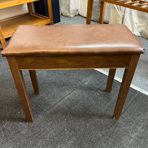 Brown Leather Top Piano Stool