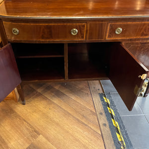 Vintage Antique Large Sideboard with Brass Gallery Rail/Bar