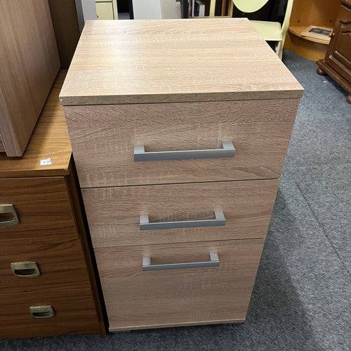 Oak Effect 2 Drawer 1 Door Bedside Cabinet