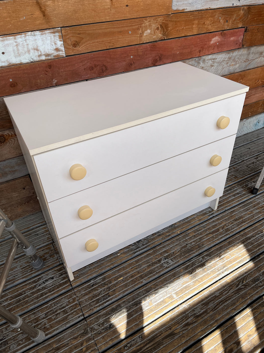 3 Drawer White Chest